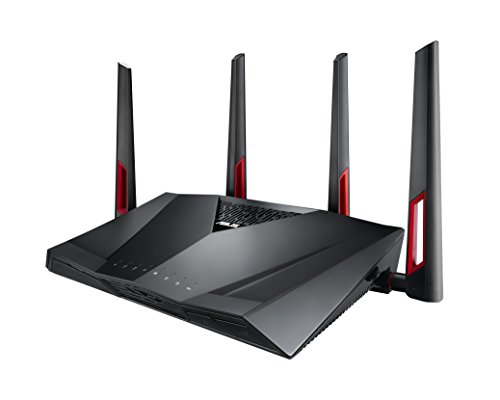 Asus RT-AC88U Wireless Dualband AC3100 Pro-Gamer WLAN Router (1.4 GHz Dual-Core CPU, App Steuerung, AiProtection by Trendmirco, Wave2 Mu-Mimo, Multifunktion-USB 3.0) -