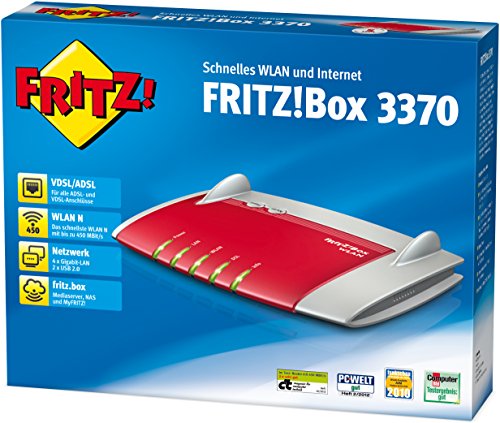 AVM FRITZ Box 3370 WLAN Router (VDSL/ADSL, 450 Mbit/s, Media Server) -
