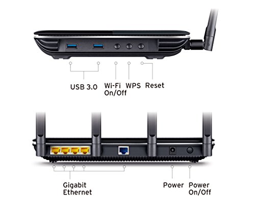 TP-Link Archer C2600 AC2600 Dualband WLAN Gigabit Router (für Anschluss an Kabel/DSL/Glasfasermodem, 802.11ac/a/b/g/n, 2533MBit/s, MU-MIMO, Beamforming, Print/Media/FTP Server, Tether app, USB 3.0) -