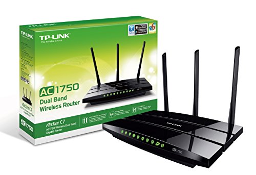 TP-Link Archer C7 WLAN Dualband Gigabit Router (für Anschluss an Kabel-/DSL-/Glasfasermodem 802.11b/g/n/ac, USB 2.0, 1750MBit/s, LAN, WAN) -