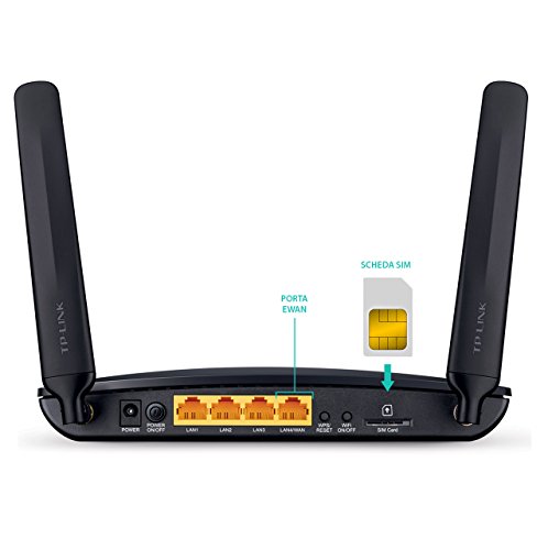 TP-LINK ARCHER MR200 Wireless Dualband 4G LTE Router (150 Mbit/s im Download, simultanes Dualband 300 Mbit/s +  433 Mbit/s, frei konfigurierbarer LAN/WAN-Port) -