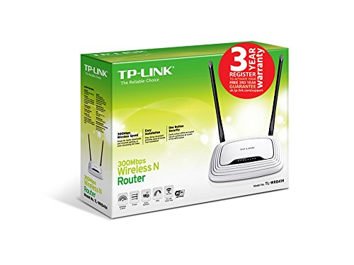 TP-Link TL-WR841N WLAN-Router (für Anschluss an Kabel-/DSL-/Glasfasermodem, 300 MBit/s, 4-Ethernet-Port, Zwei nicht abnehmbare Antennen) (Amazon frustfreie Verpackung) -