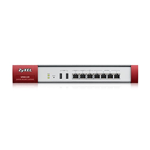 Zyxel USG110-EU0102F UTM-Bundle Sicherheitsgerät (1600Mbps: Firewall Durschsatz, 2x USB) -