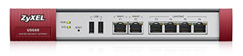 Zyxel USG60-EU0101F Sicherheitsgerät (1000Mbps: Firewall Durschsatz, 2x USB) -
