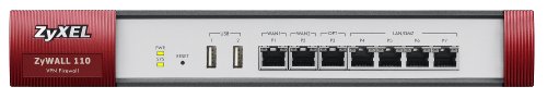 Zyxel ZYWALL 110 VPN/SPI-Firewall (100 IPsec, 25 SSL, 300Mbps, VPN-Tunnel) mit 1GB Firewall Datendurchsatz -