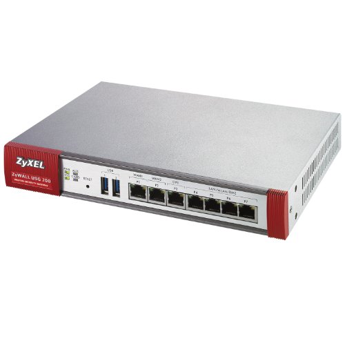 ZyXEL ZyWALL USG-200 Security Appliance, 10 Mb LAN, 100 Mb LAN, Gigabit LAN -